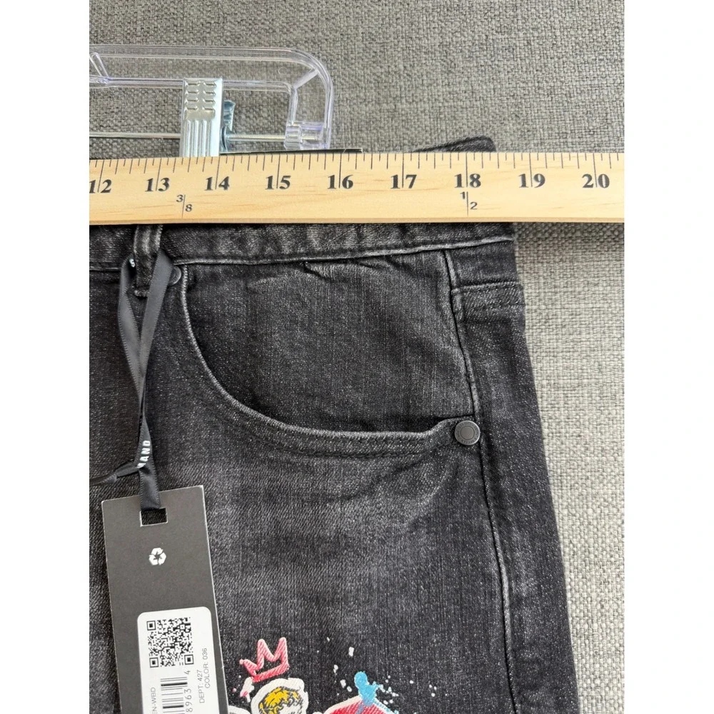 Supply & Demand Cayman Slim Fit Jeans Black Graphic Patch 36W XL SUM17440